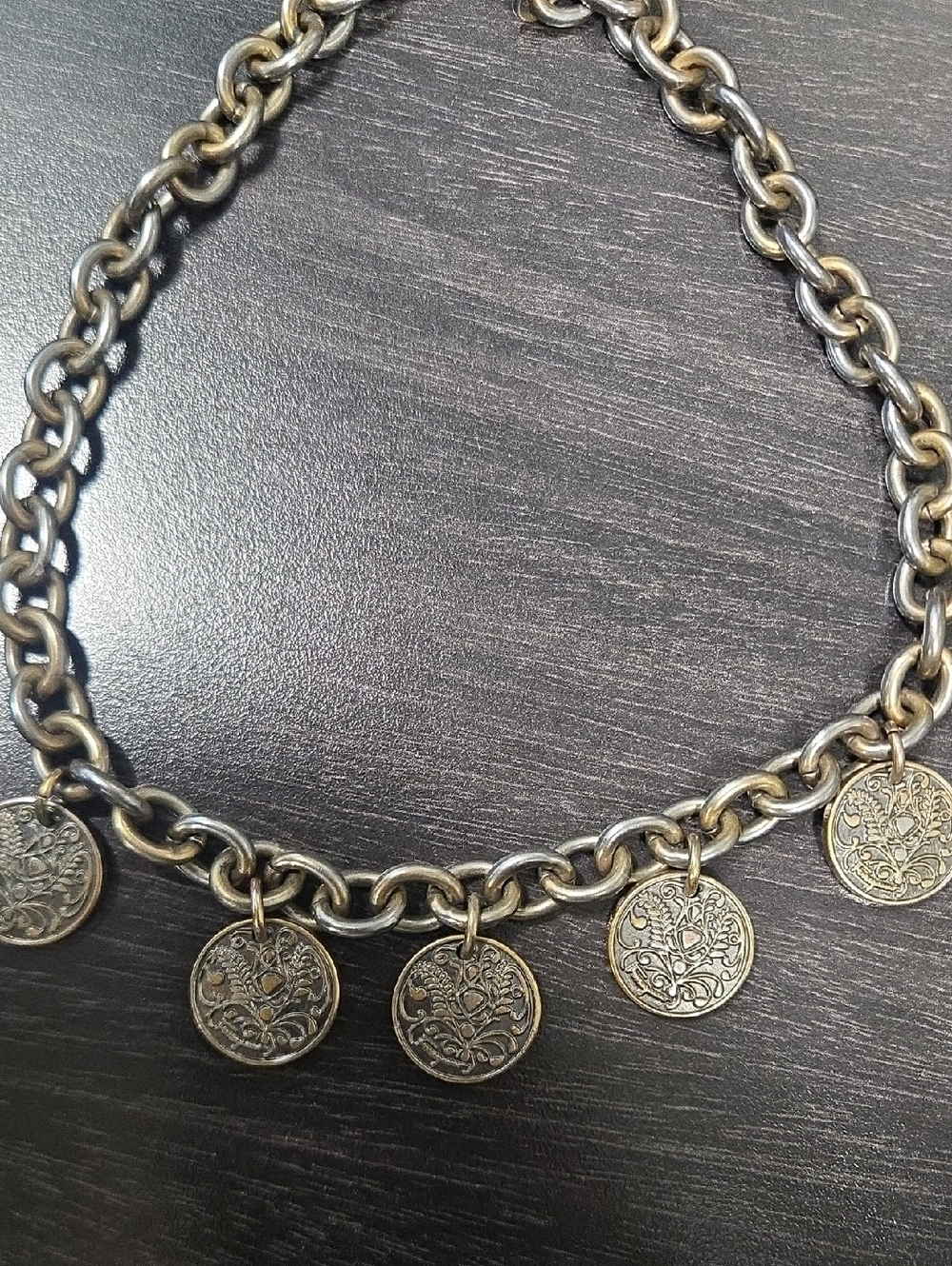 SALVATORE FERRAGAMO Vintage Coin Charm Chain Necklace - Women Jewelry